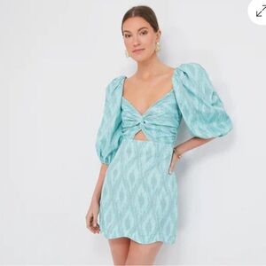 Alexis Jade Weave Valera Mini Dress Blue Green size Medium